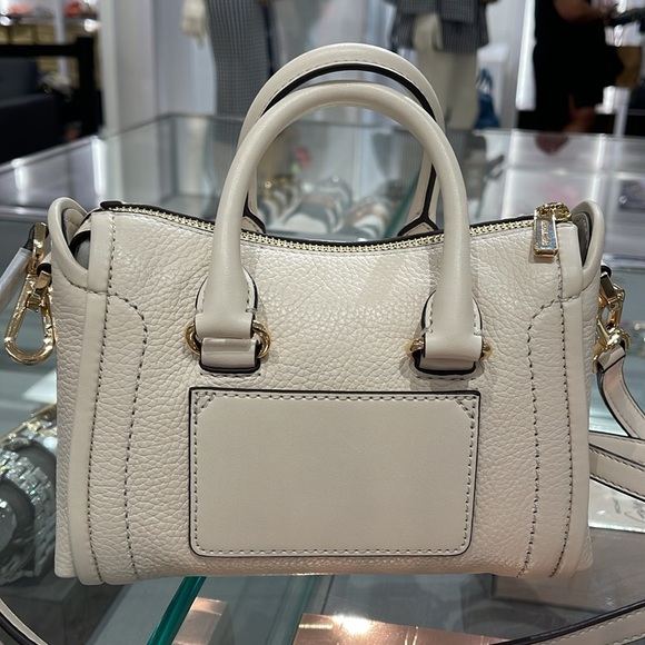 Michael Kors Carine Extra-Small Pebbled Leather Satchel Crossbody 
Light Cream - Picture 10 of 16